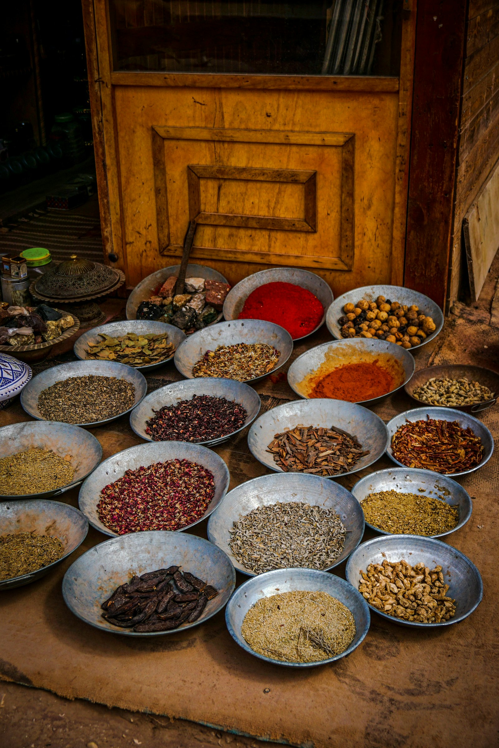A vibrant display of authentic Nepalese spices